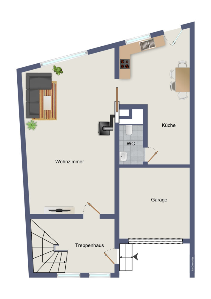 Erdgeschoss (kein Maßstab)