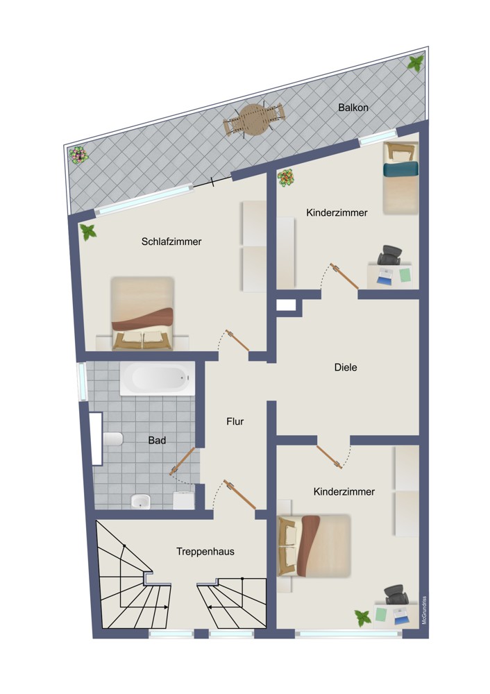 Obergeschoss (kein Maßstab)