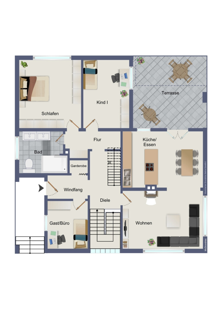 Erdgeschoss (kein Maßstab)