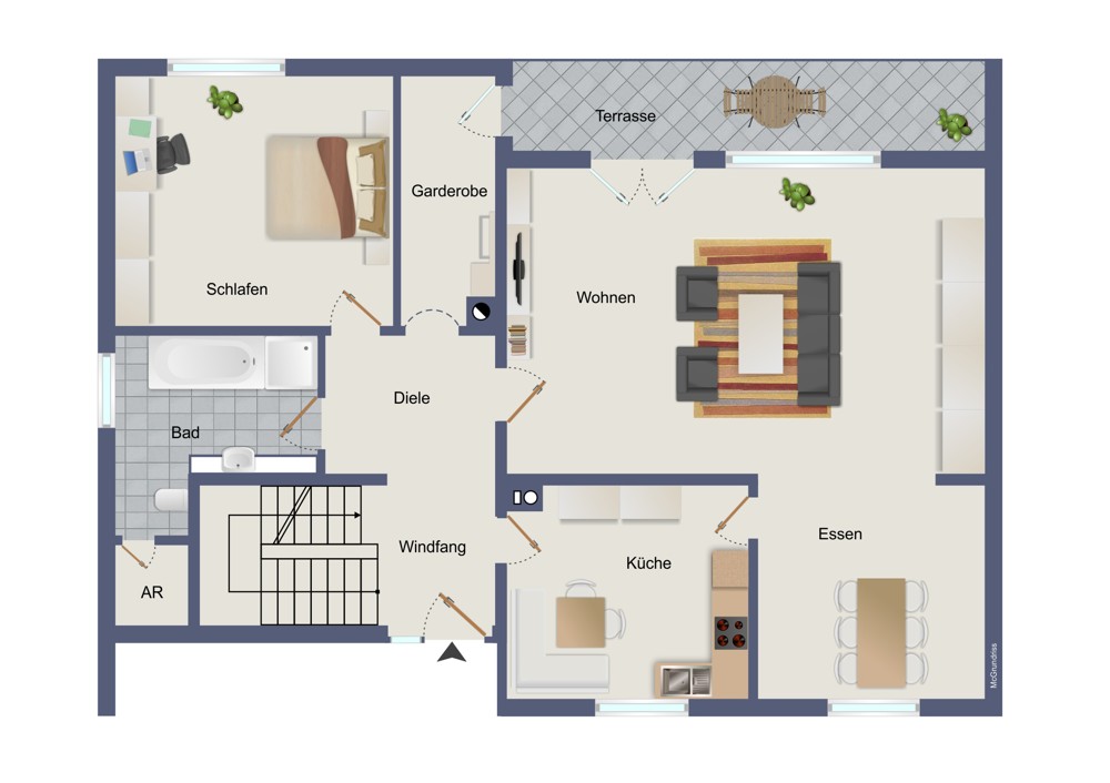 Erdgeschoss (kein Maßstab)