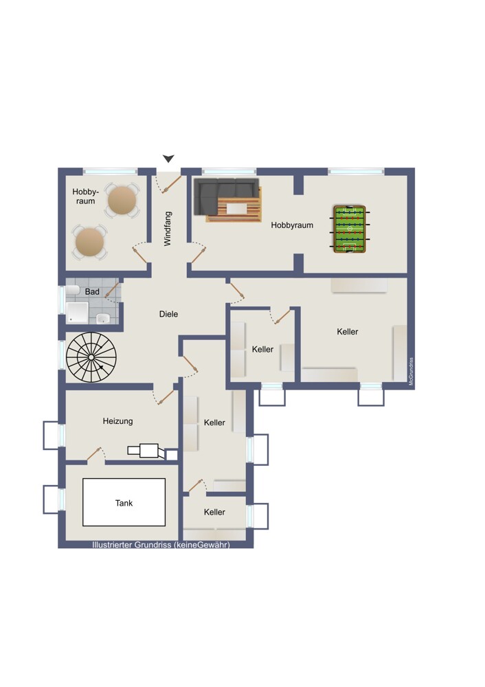 Untergeschoss (kein Maßstab)