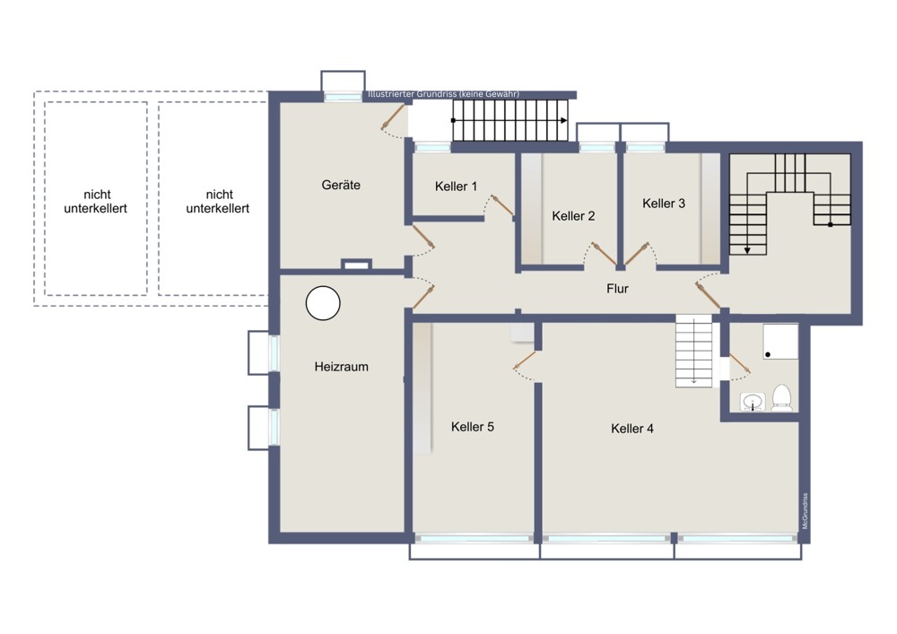 Kellergeschoss (kein Maßstab)