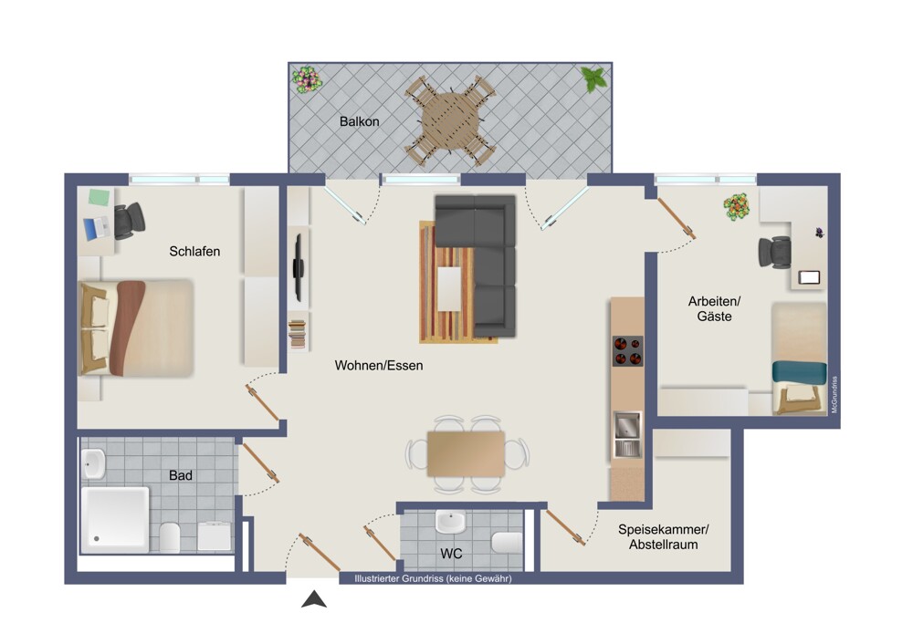 2. Obergeschoss (kein Maßstab)