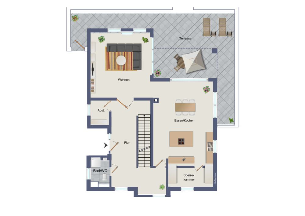 Erdgeschoss (kein Maßstab)