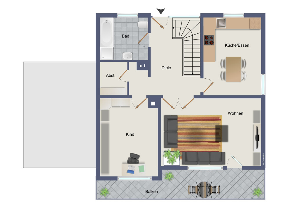 Erdgeschoss (kein Maßstab)
