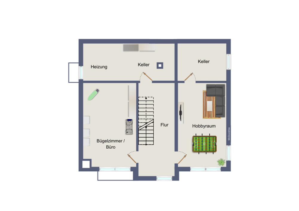 Kellergeschoss (kein Maßstab)