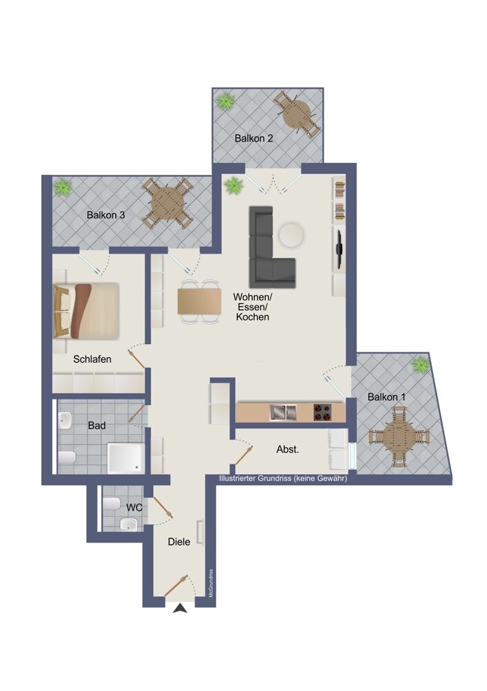 3. Obergeschoss (kein Maßstab)