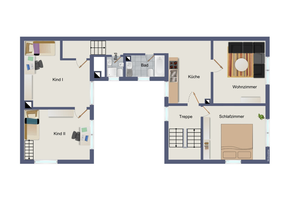 Obergeschoss (kein Maßstab)