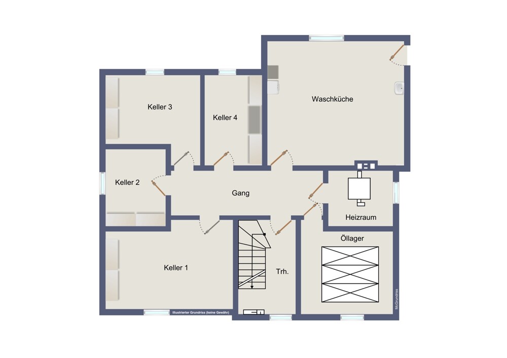 Kellergeschoss (kein Maßstab)
