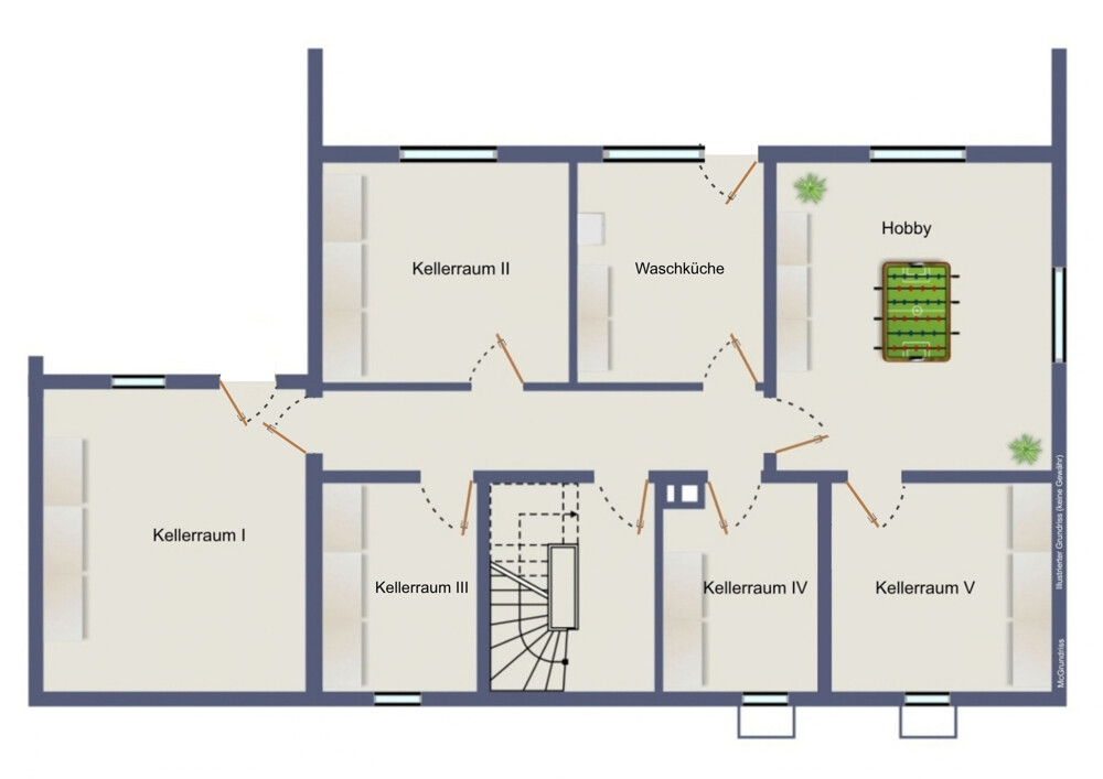 Kellergeschoss (kein Maßstab)