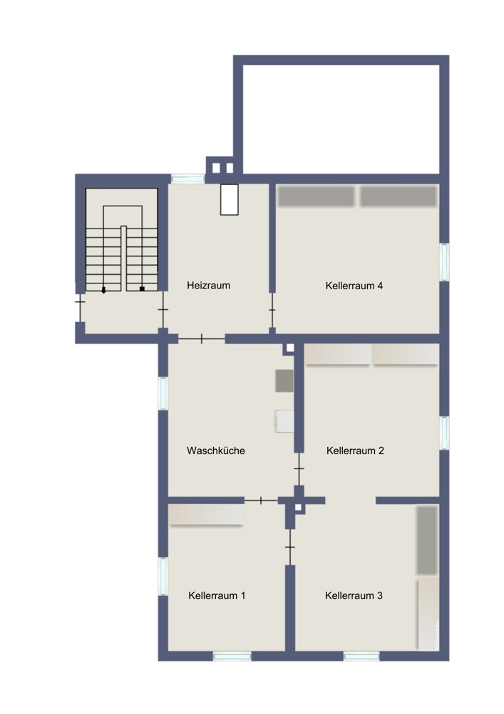 Kellergeschoss (kein Maßstab)