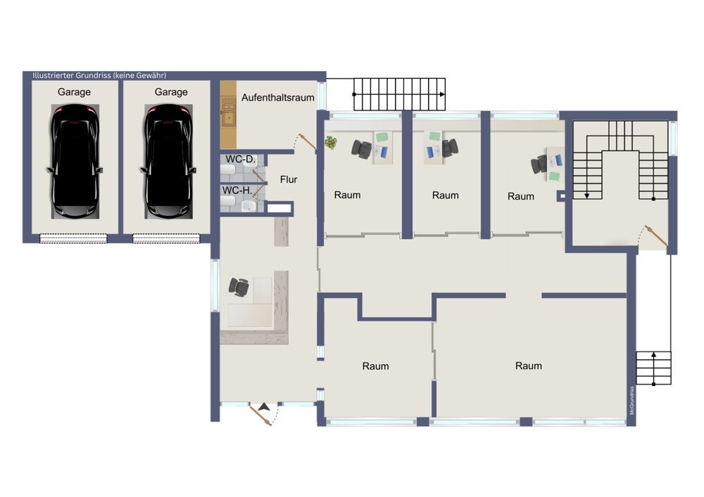 Erdgeschoss Gewerbe (kein Maßstab)