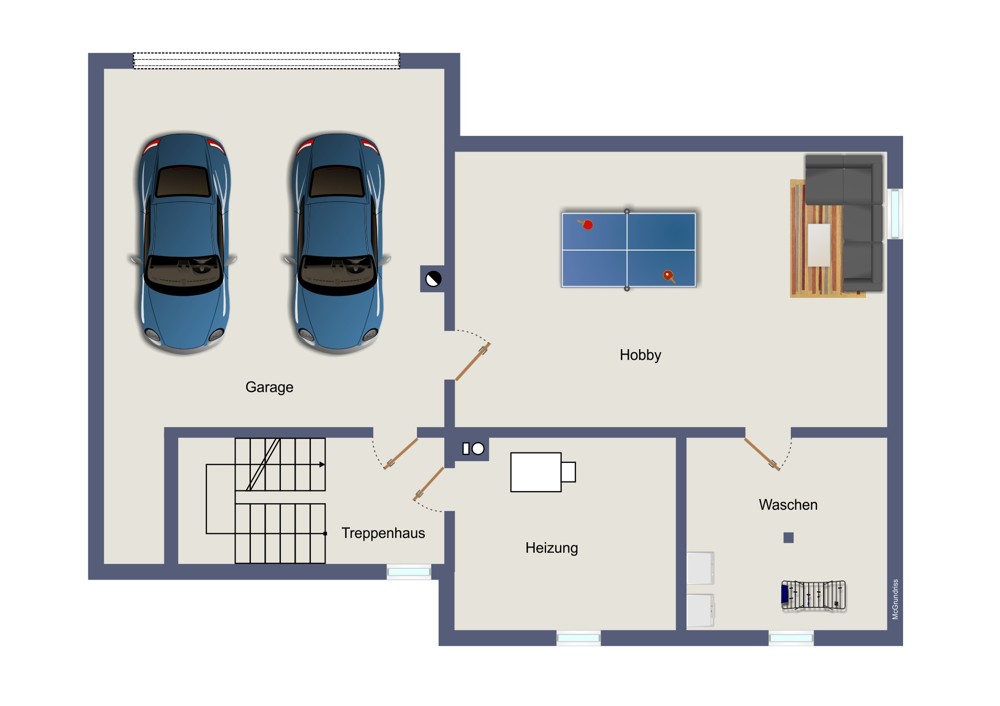 Kellergeschoss (kein Maßstab)