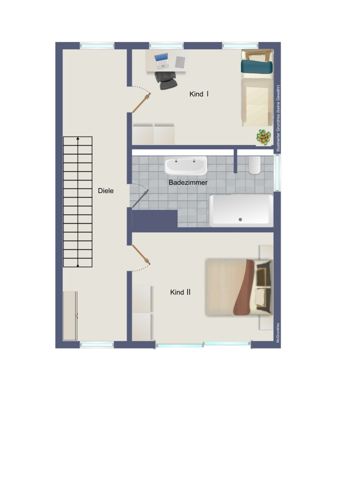 Obergeschoss (kein Maßstab)