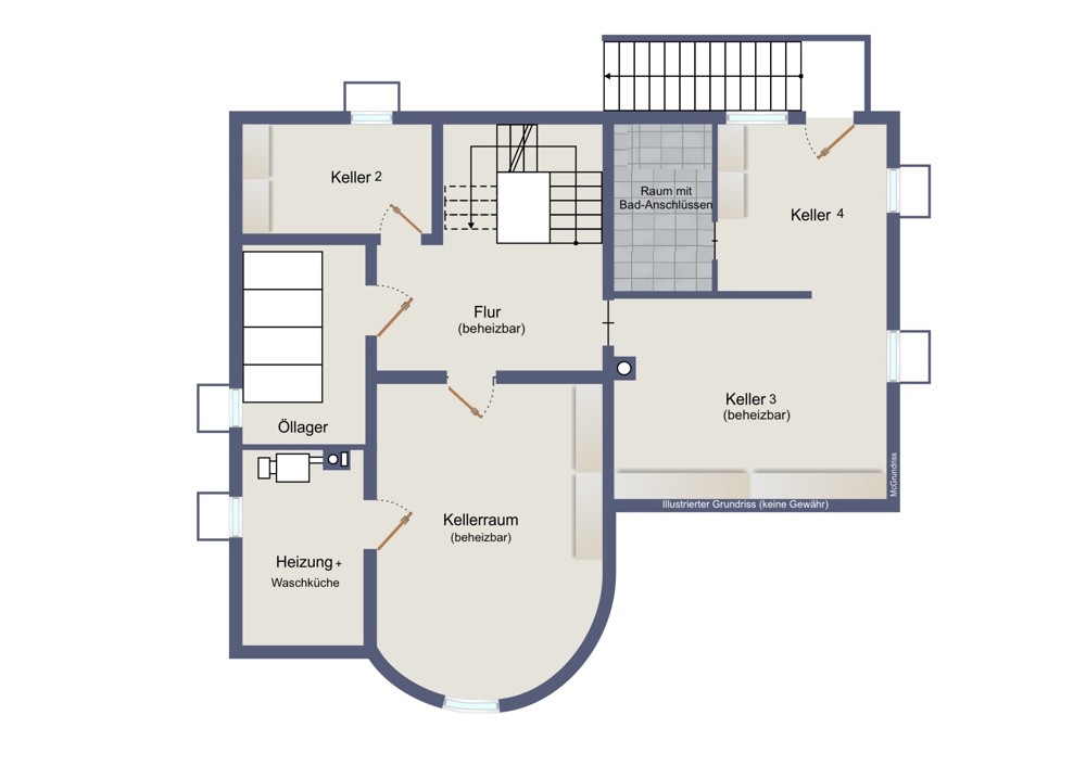 Kellergeschoss (kein Maßstab)
