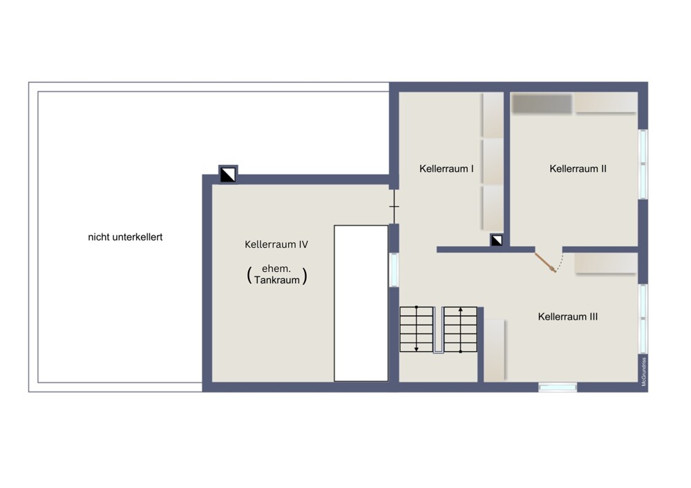 Kellergeschoss (kein Maßstab)